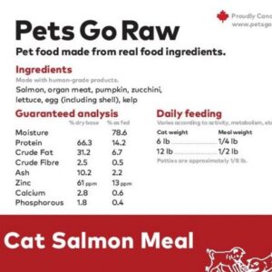 Pets Go Raw - Cat Food - Salmon Full Meal - 2lb