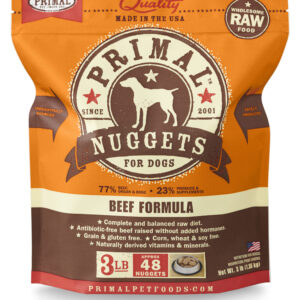 PRIMAL NUGGETS BEEF FORMULA DOG FOOD 3LB
