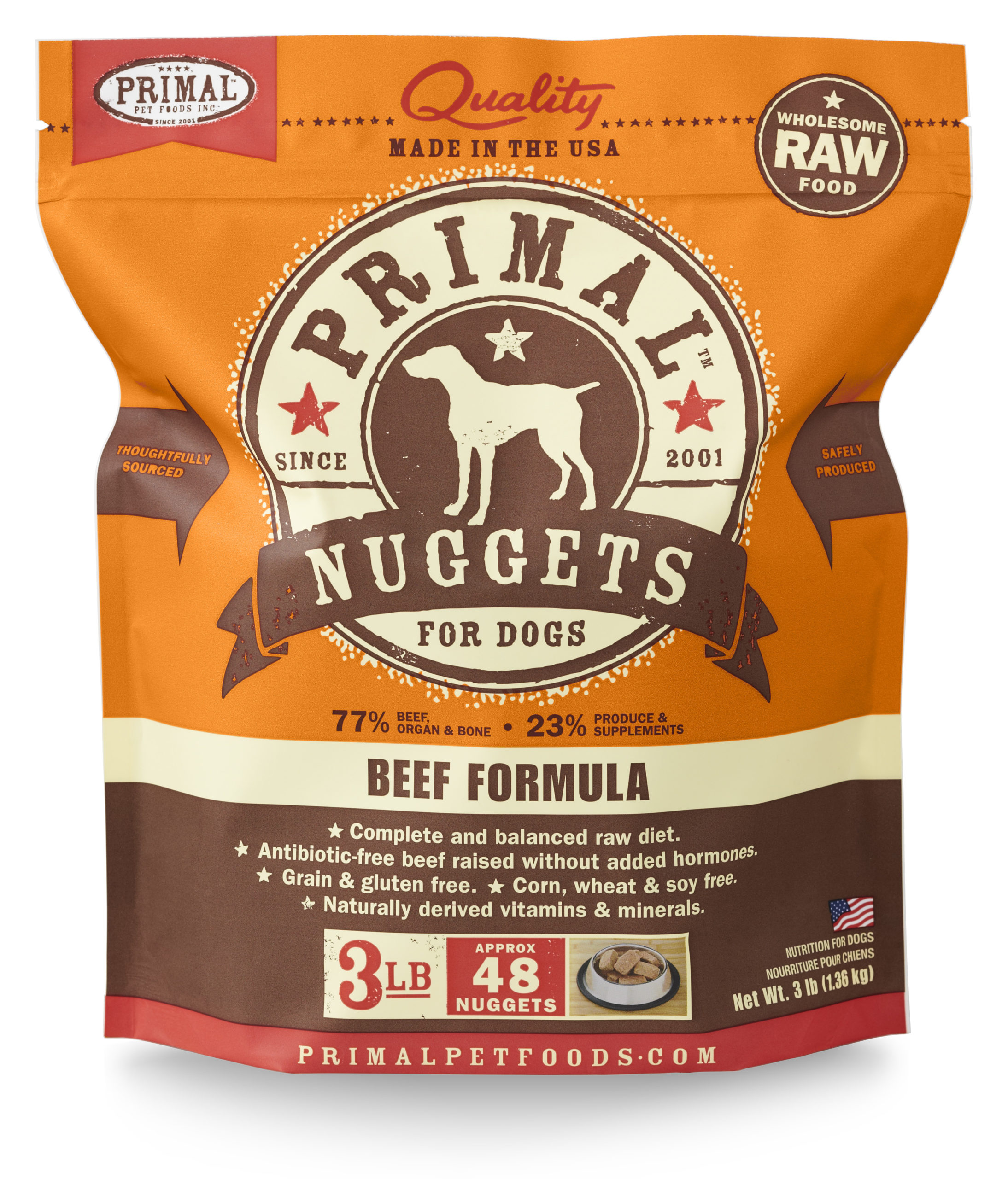 Primal Raw Dog Food Beef Nuggets 3lb Dog Food Dog Treats Raw Food The Paw Shop