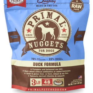 PRIMAL NUGGETS DUCK FORMULA DOG FOOD 3LB