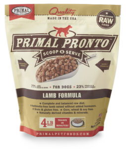 PRIMAL PRONTO LAMB FORMULA DOG FOOD 4LB