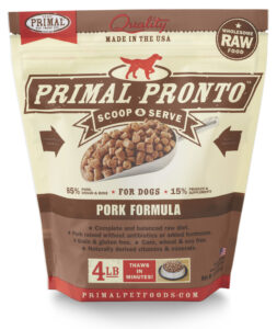 PRIMAL PRONTO PORK FORMULA DOG FOOD 4LB