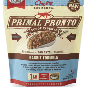 PRIMAL PRONTO RABBIT FORMULA CAT FOOD1LB