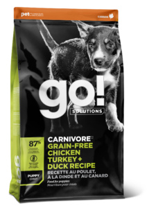 GO CARNIVORE CHICKEN, TURKEY AND DUCK PUPPY DOG FOOD 22LB