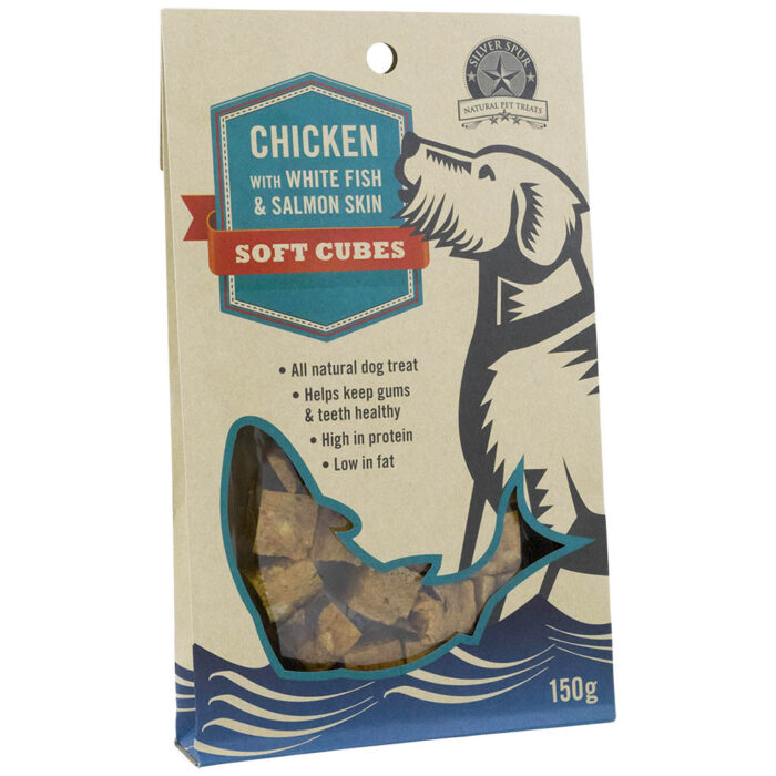 Silver Spur Chicken Cubes With Whitefish And Salmon 150g
