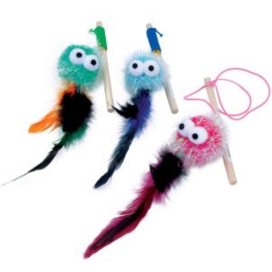 Turbo Cat Toy Monster Wand With Feathers