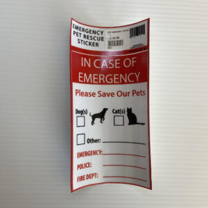 Side Kick Emergency Pet Rescue Sticker