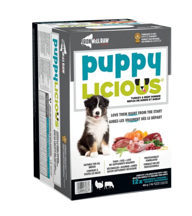 Iron Will Raw Dog Food Puppylicous - Turkey and Beef - 12lb