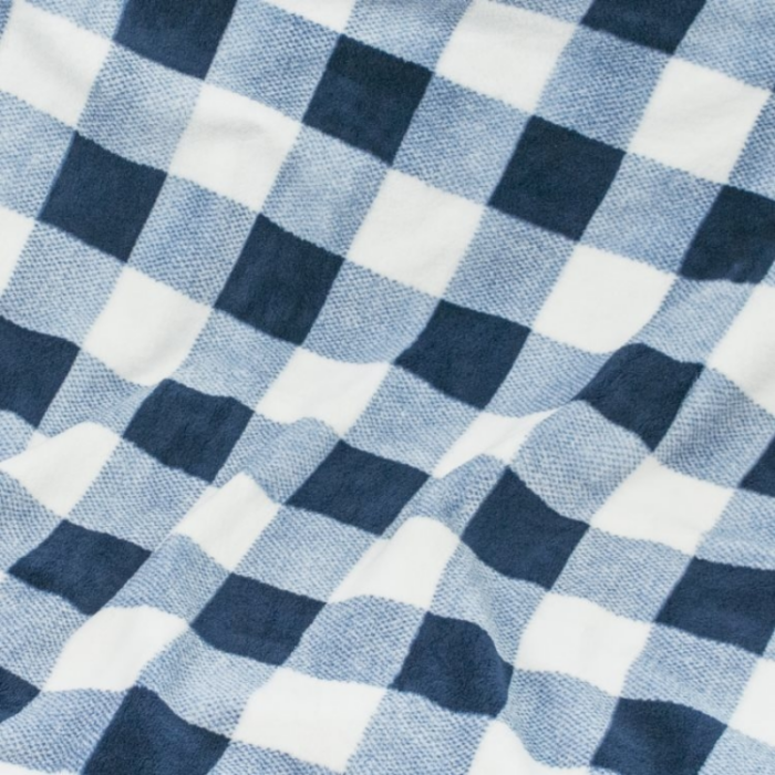 Tall Tails Fleece Blanket Navy Plaid - Image 3