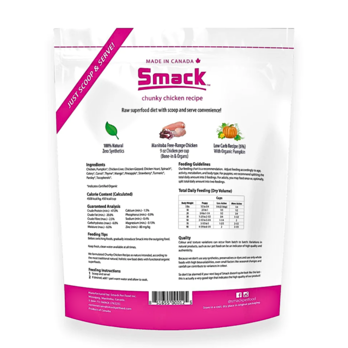 Smack Chunky Chicken Crunchy Dehydrated Dog Food - Image 2
