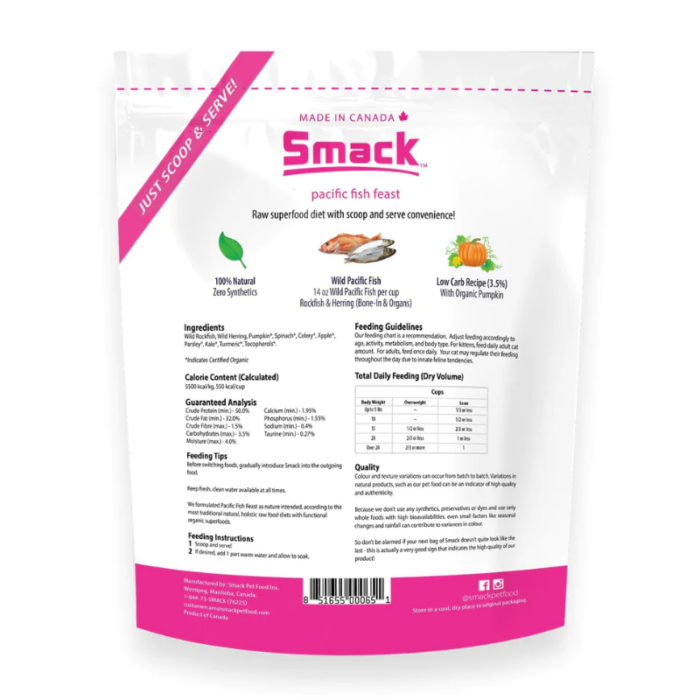 Smack Pacific Fish Crunchy Dehydrated Cat Food - 210g - Image 2