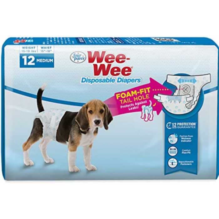 Four Paws Wee Wee Disposable Diapers 12pack - Image 2