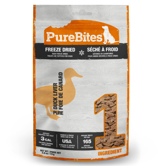 Purebites Freeze Dried Dog Treats - Duck - 74g (2.6oz)