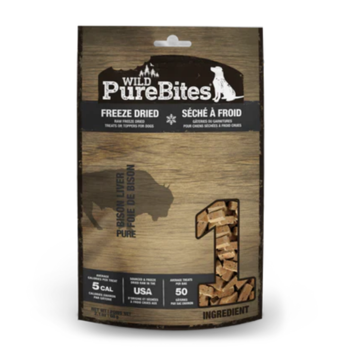 Purebites Freeze Dried Dog Treats - Wild Bison - 60g