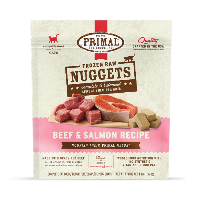 Primal Nuggets Beef/Salmon Formula Cat Food 3lb