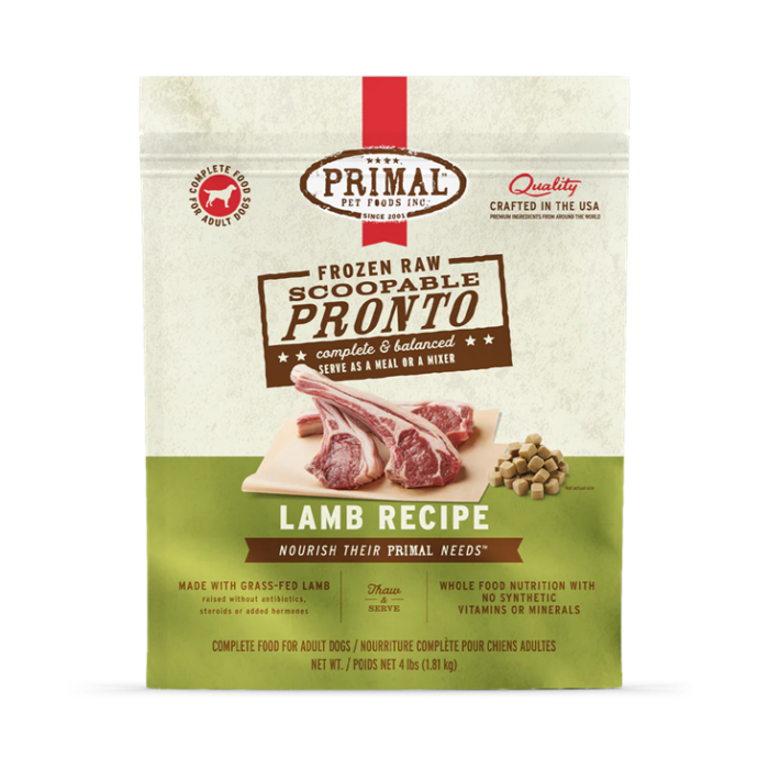Primal Pronto Lamb Formula Dog Food 4lb
