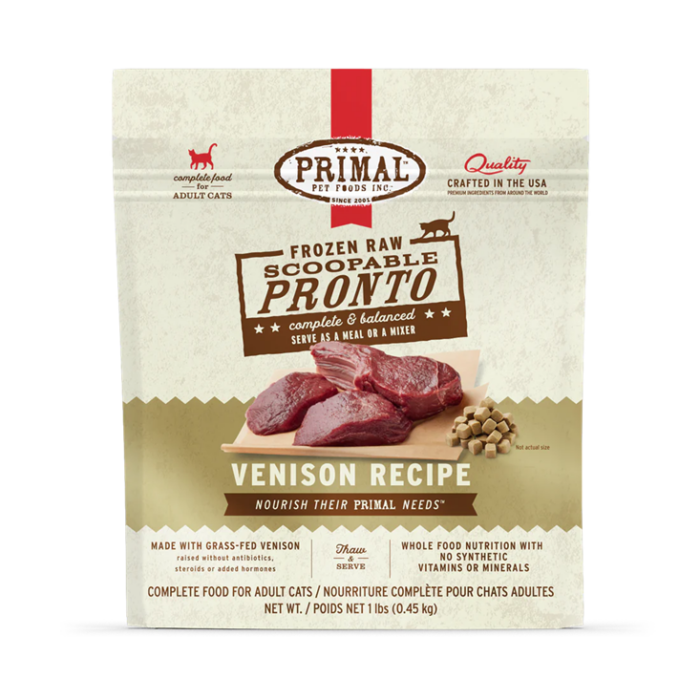 Primal Pronto Venison Formula Cat Food 1lb