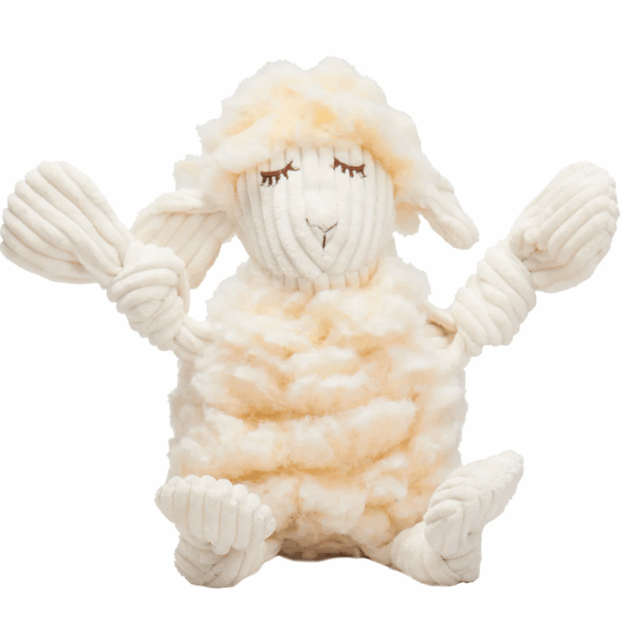 HuggleHounds Fluffer Knottie Lamb Dog Toy - Large