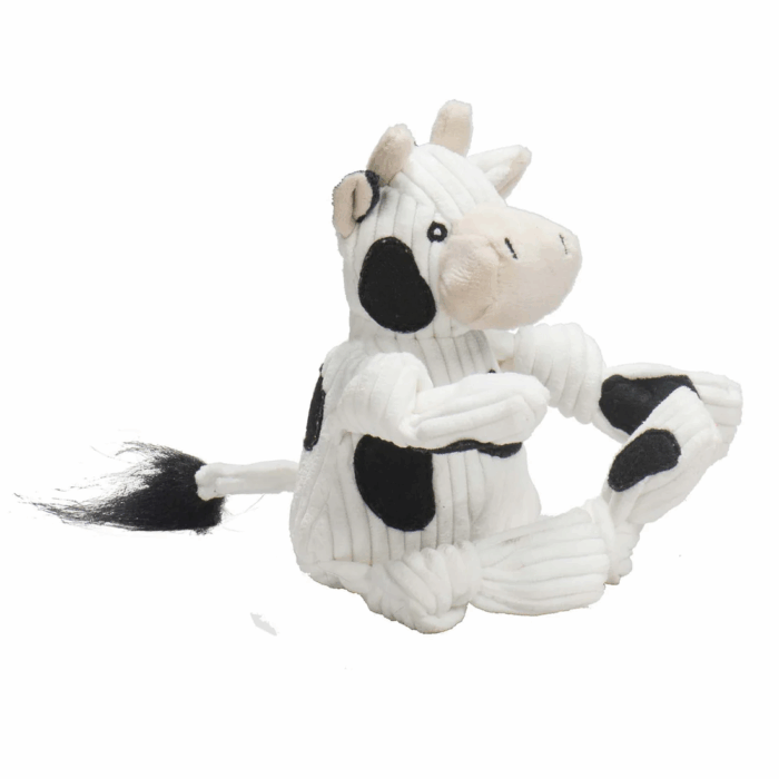 HuggleHounds Knottie Dottie Cow Dog Toy